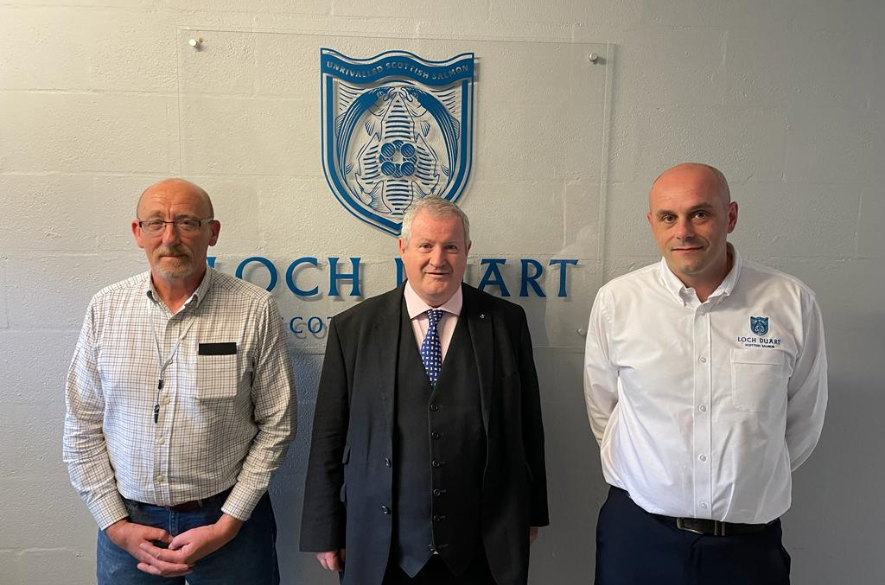 Ian Blackford MP visits Loch Duart's processing plant in Dingwall.