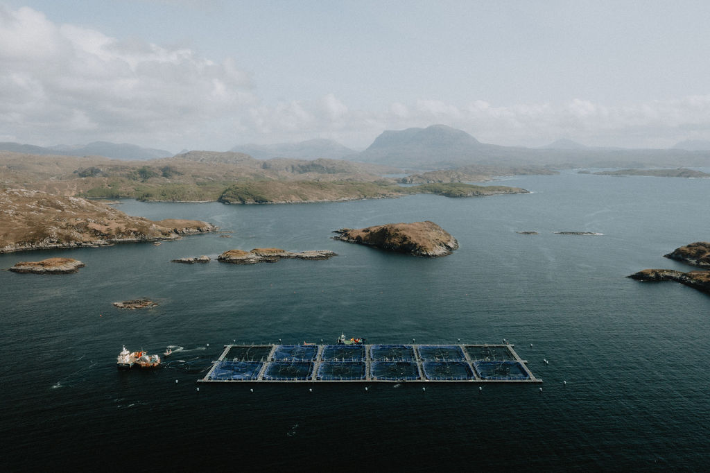 Loch Duart salmon farm in Scotland